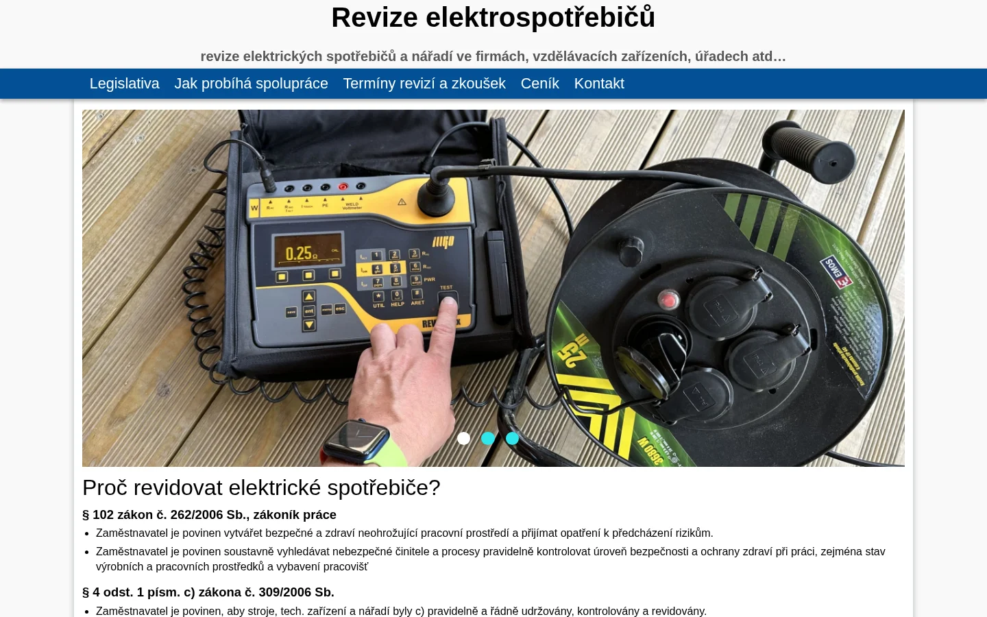 Tomáš Mach - Revize elektrospotřebičů website