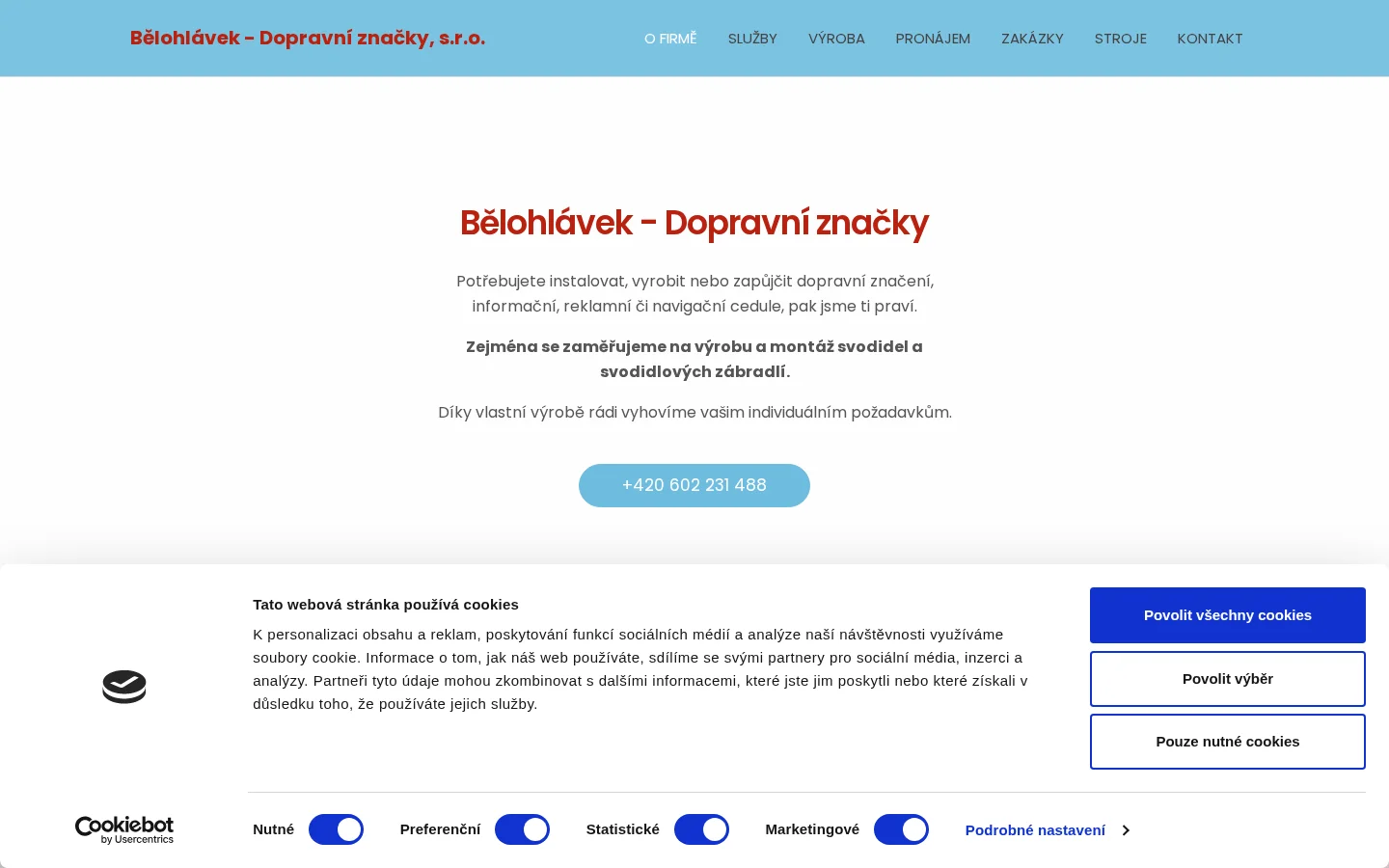 Bělohlávek - Dopravní značky s.r.o. website