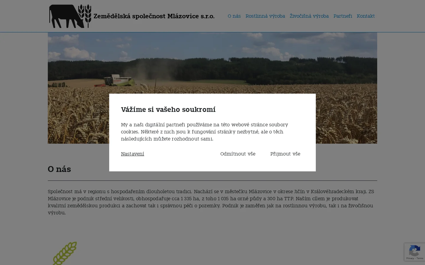 Zemědělská společnost Mlázovice, s.r.o. website