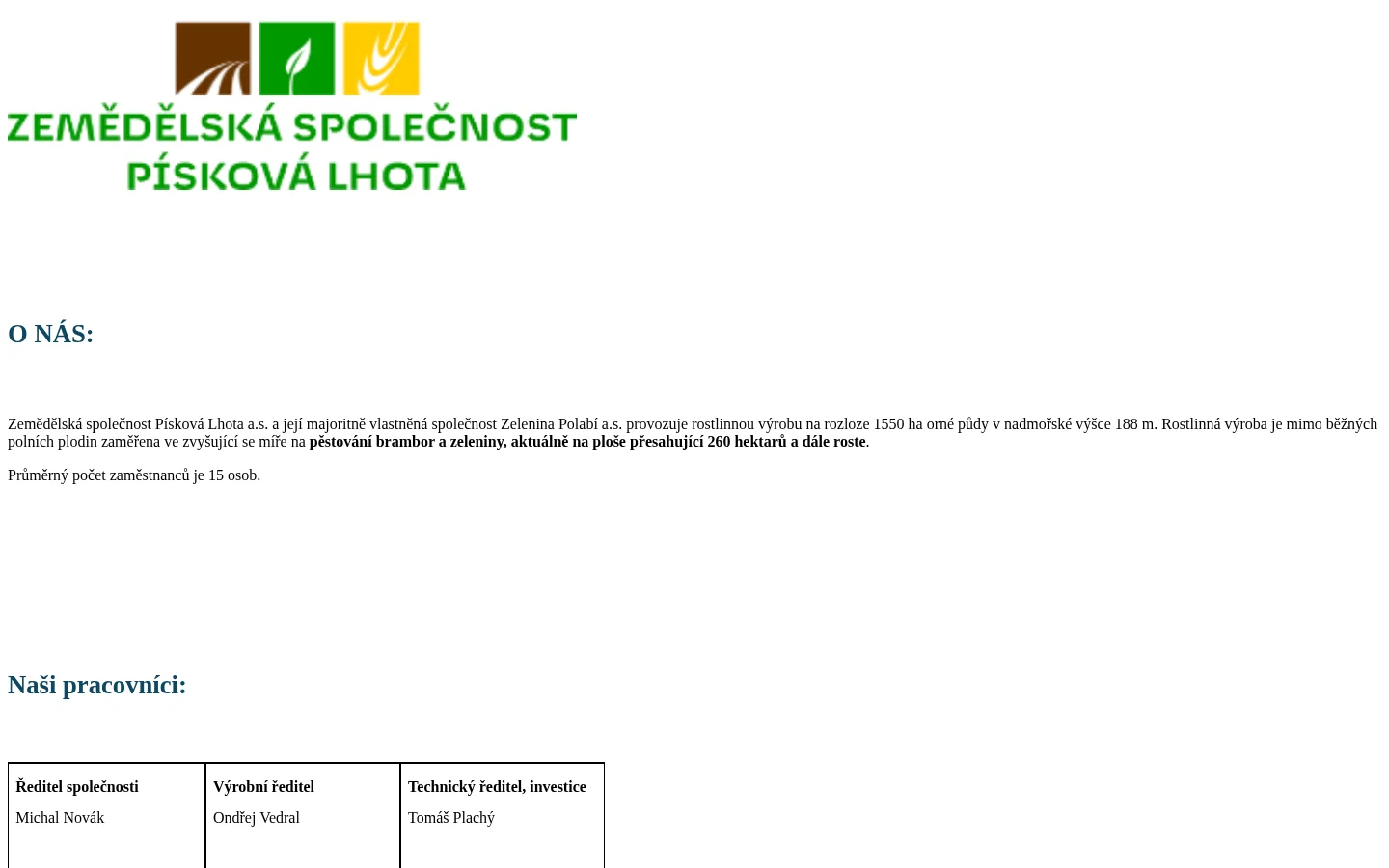 Zemědělská společnost Písková Lhota, a.s. website