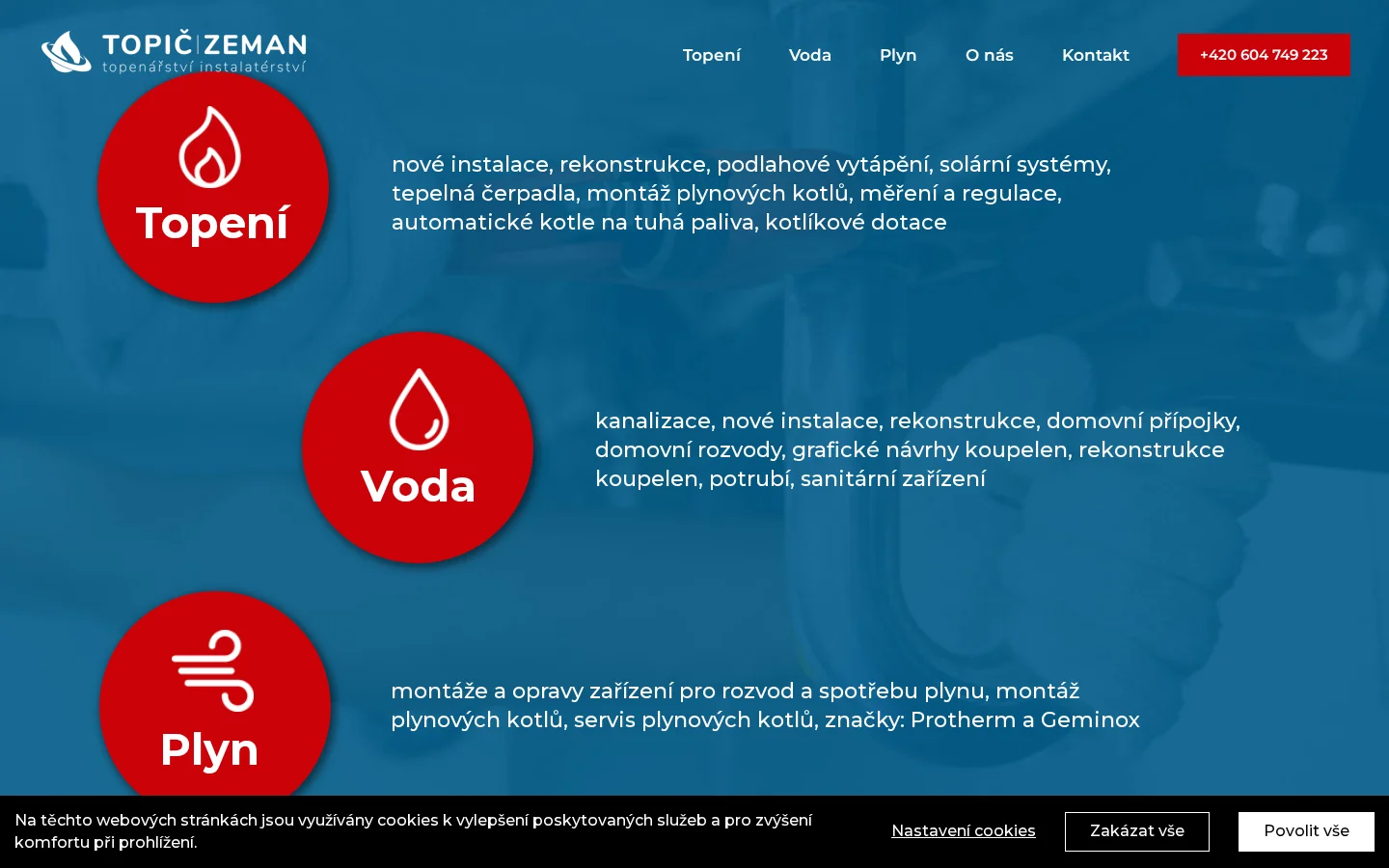 Topič - Zeman Instalatérství website