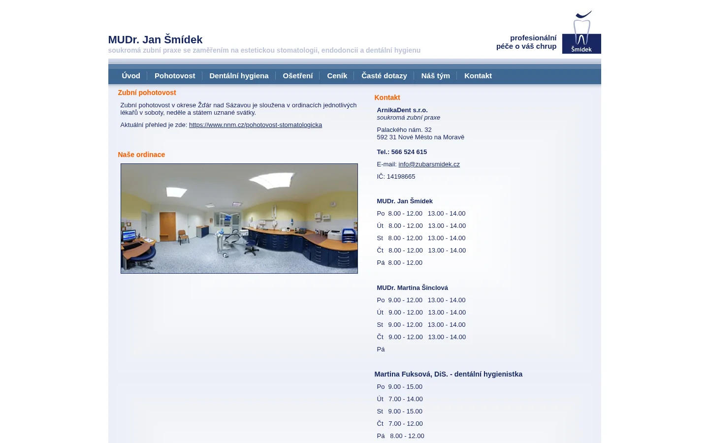 MUDr. Jan Šmídek website