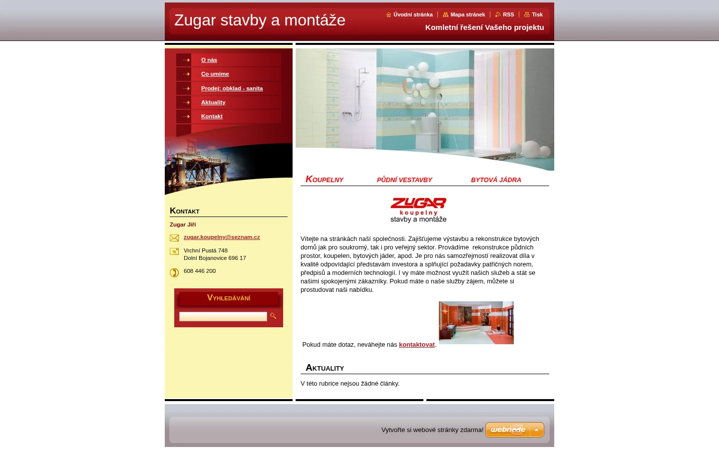 Zugar stavby a montáže website